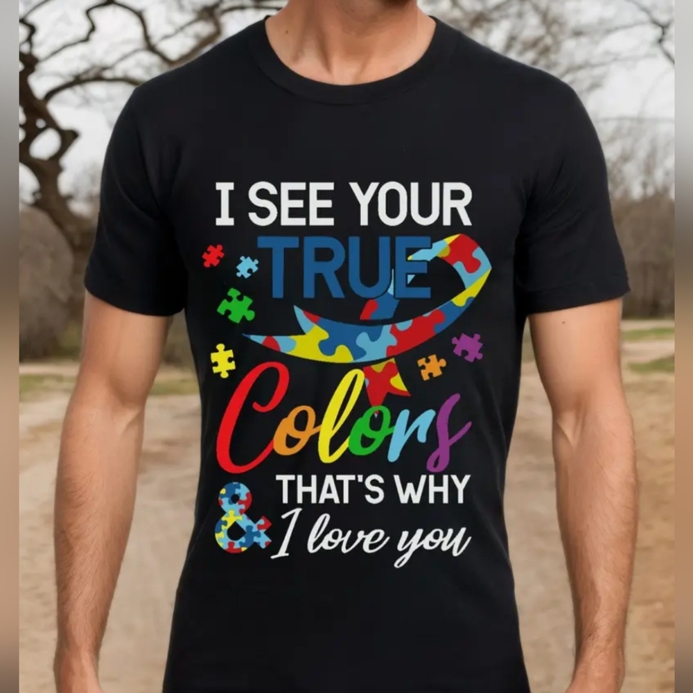 🌈 T-Shirt--"True Colors" in Black, Men's size XL  ✴️LAST ONE✴️